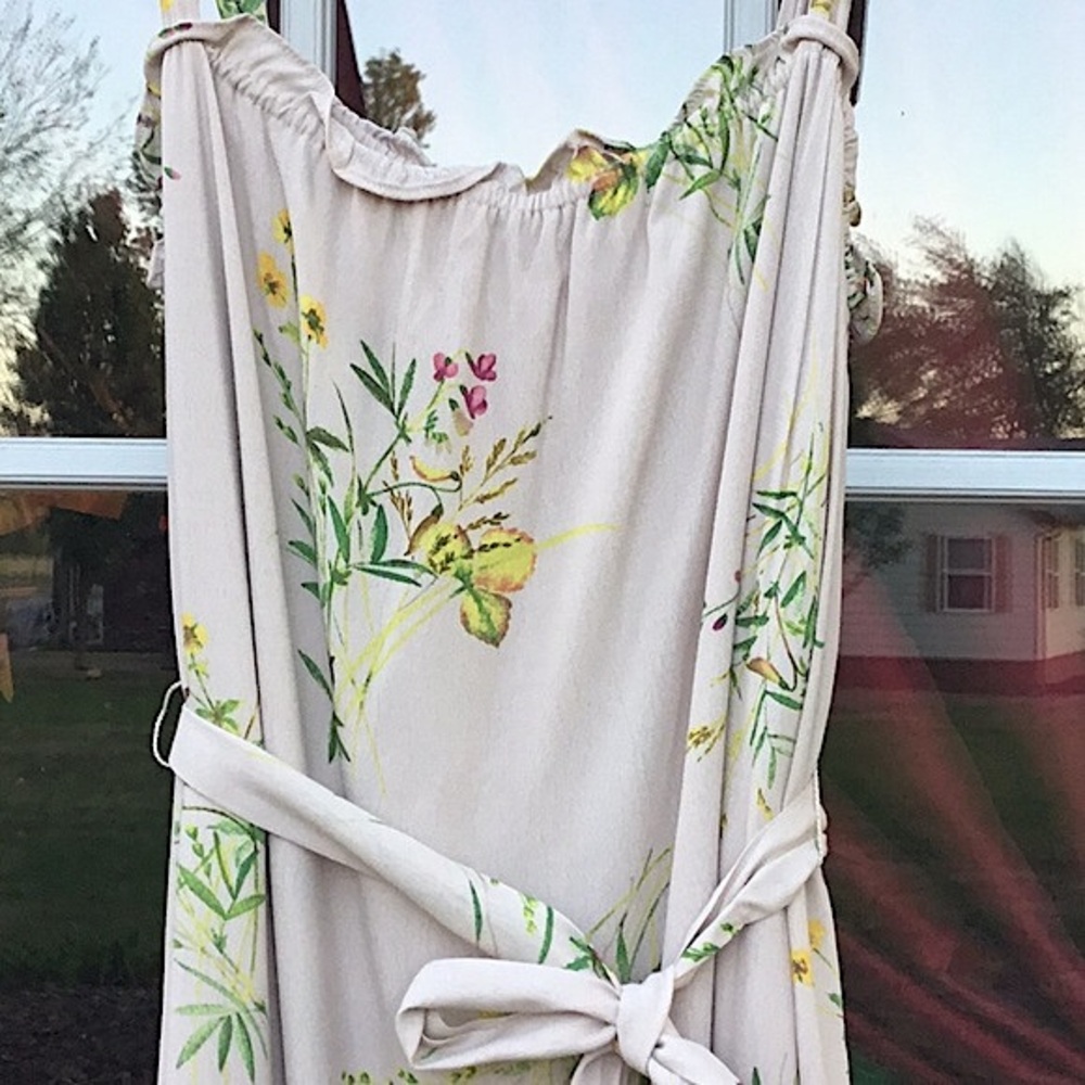 A Loves A Prairie Tan Multiple Color Floral Ruffle Maxi Sleeveless Dress - Picture 2 of 14